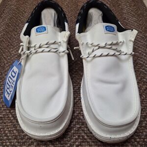 Hey Dude Wally Funk Jersey Jacquard White Multi Mens 11 Sneakers 44316-94S NEW